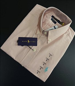 Camisa Social R.L Oxford Custom Fit Salmão