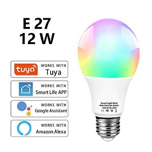 Lâmpada LED Smart Wifi, Lâmpada Inteligente Tuya, RGB CW, WW, Alexa, E27, 220V