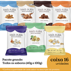 Caixa Sortida Pipocas Grandes 40g e 100g ( 16 unidades )