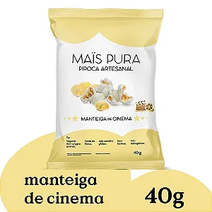 Pipoca Artesanal Mais Pura Manteiga de Cinema 40g - Unidade