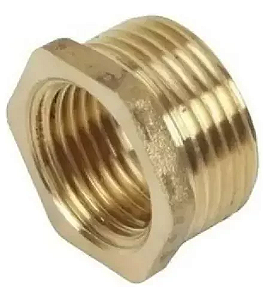 BUCHA DE REDUÇÃO EM METAL 3/4 X 1/2 LATÃO AMARELO