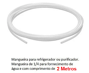 MANGUEIRA ATÓXICA BRANCA 1/4 PURIFICADOR BEBEDOURO (6,5mm) - 2 METROS