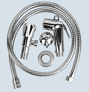 DUCHA HIGIÊNICA CROMADA METAL - KIT COMPLETO - 1,20 Metros