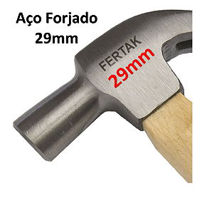 MARTELO Tipo UNHA 29mm AÇO FORJADO COM CABO DE MADEIRA