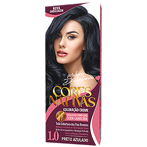 Cores Nativas Preto Azulado 1.0 Coloração Creme