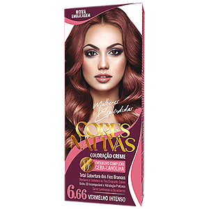 Cores Nativas Vermelho Intenso 6.66 Coloração Creme