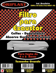 Manta Filtro Suggar Depurador / Exaustor Branca 70x60  1 Unidade