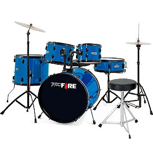 Bateria Pro Fire Azul Completa Bumbo 22