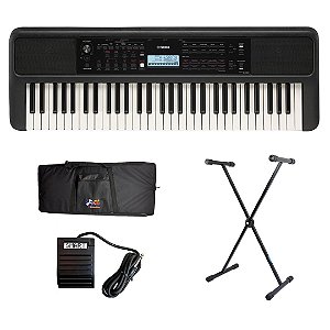YAMAHA KIT TECLADO PSR E383 (ACOMPANHA CAPA , PEDAL / ESTANTE)