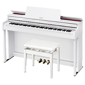 CASIO PIANO AP-550 WE BRANCO C/BANQUETA
