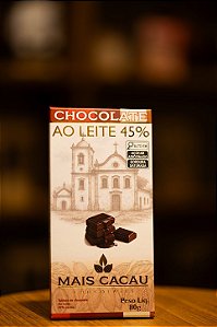 Chocolate ao leite 45% cacau