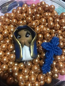 kit de biscuit Nossa Senhora Aparecida com perola dourada