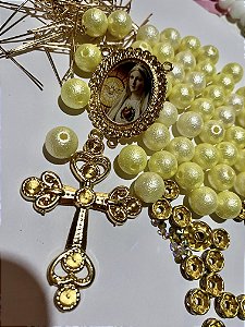 Kit 10 mm amarelo cascudo sagrado Coração de Maria