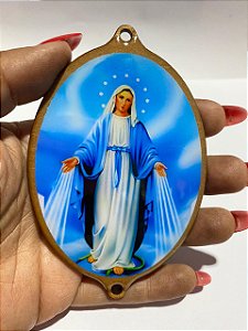 Medalha de madeira Nossa senhora das Graças