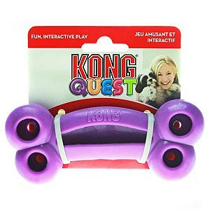Brinquedo Interativo para Cães - Kong Quest Bone - Roxo Brinquedo Interativo para Cães - Kong Quest Bone - Roxo