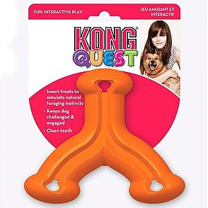 Brinquedo Interativo para Cães - Kong Quest Wishbone - Laranja Brinquedo Interativo para Cães - Kong Quest Wishbone - Laranja