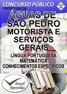 Águas de São Pedro, SP - 2024 - Apostilas Para Motorista, Serviços Gerais e Agente Cuidador