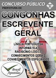 Congonhas, MG 2024 - Apostila DIGITAL para Escrevente Geral