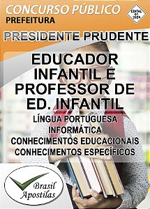 Presidente Prudente, SP 2024 - Associação Assistencial Adolpho Bezerra de Menezes - Apostila para Educador Infantil e Professor de Educação Infantil