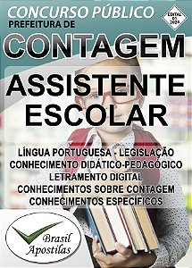 Contagem, MG - 2024 - Apostilas Para Assistente Escolar, Secretário Escolar e Professor PEB I