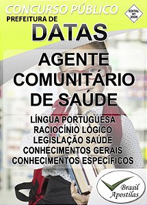 Datas, MG - 2026 - Apostila para Agente Comunitário de Saúde e Agente de Combate às Endemias