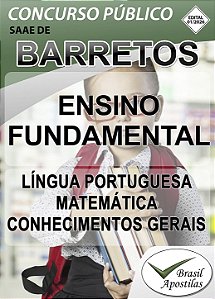 SAAE de Barretos, SP - 2026 - Apostila para Ensino Fundamental e Agente Administrativo