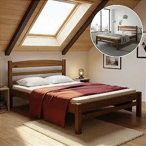 Cama Casal Em Madeira Maciça Eucalipto