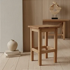 Tamborete / Banco / Banquinho De Madeira Maciça