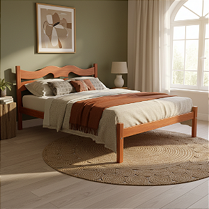 Cama Casal Vitória - Madeira Eucalipto - Rústico