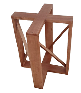 Base De Mesa X Com Reforço - 70x70 Em Madeira Maciça