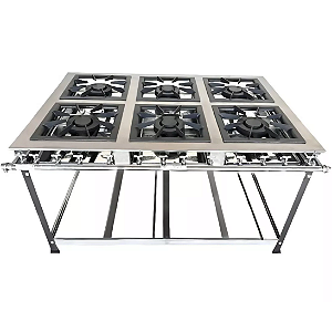 FOGAO 06 BOCAS CEFAZ CFZG158 40X40 INOX