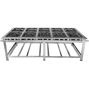 FOGAO 10 BOCAS CEFAZ CFZG160 40X40 INOX