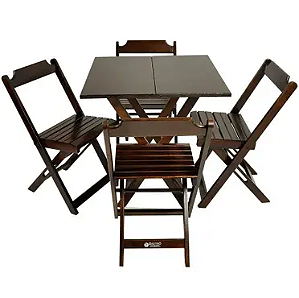 CONJUNTO MESA 70X70 MADESIL 04 CADEIRAS
