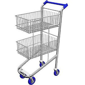 CARRINHO SUPERMERCADO 90L AMAPA DUPLO CINZA