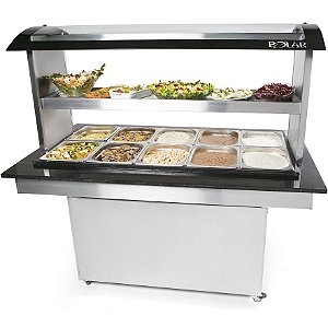 Buffet Self Service Polar Conjugado para 12 Cubas Quentes e 6 Cubas Frias BRQ12F6 - 220V (Cubas Não Acompanham o Produto)