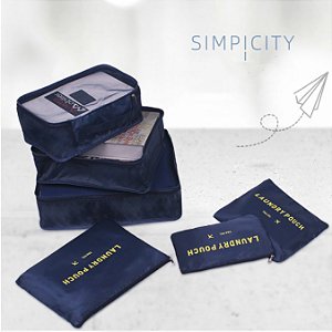 ORGANIZADOR DE MALA DE VIAGEM KIT COM 6 NECESSAIRE