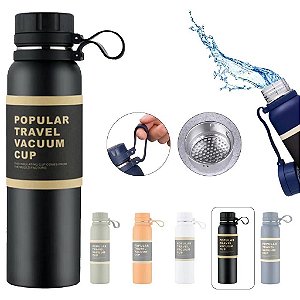 GARRAFA TÉRMICA 800ML SQUEEZE DUPLA CAMADA VÁCUO INQUEBRÁVEL