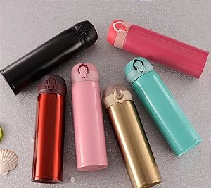 弹跳杯  CX50   Garrafa Térmica Squeeze (Academia/Casa/Escola/Trabalho/Camping/ etc.)- Café/Água/Chimarrão/Chá/Suco/etc.- Aço Inox 400ml