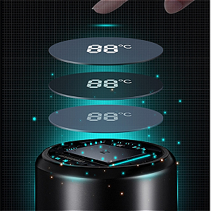 显示杯 CX60   Garrafa Copo térmico de aço inox 500ML com display digital de temperatura, ideal para viagens, academia e escritório