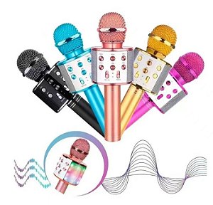 Microfone sem fio Bluetooth para karaokê alto-falante e microfone em um para uso doméstico crianças