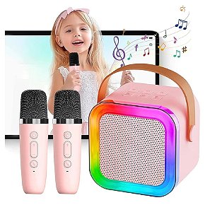 双麦 音箱 K12 Caixa De Som Com Microfones Bluetooth Karaokê Brincadeiras em Família Alto-falante com microfone