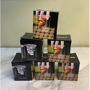Copo Caveira Kit C/10 Peças - Vidro Duplo 25ml