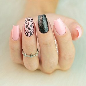 Adesivos de unhas floral com rosas pretas 1150-06