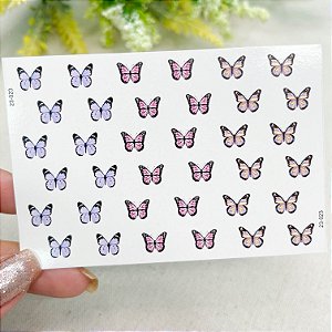 Adesivos de unhas borboletas rosa e lilás 3042-023