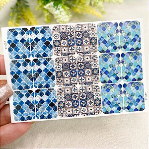 Adesivos de unhas imitação azulejo português 57-057