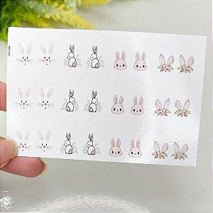 Adesivos de unhas coelhos da páscoa 144-0144