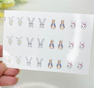 Adesivos de unhas coelhos da páscoa 148-0148