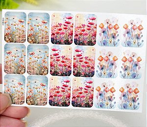 Adesivos de unhas florais coloridos 2011