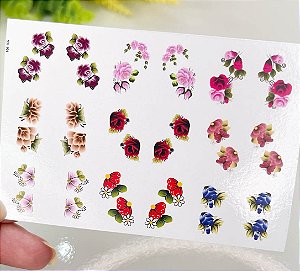 Adesivos de unhas mini florais