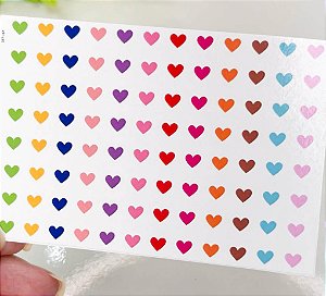 Adesivos de unhas corações coloridos pequenos 167-0167